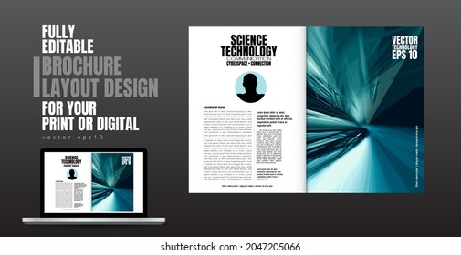 Brochure, ebook or presentation mockup ready for use, vector illustration easy to editable