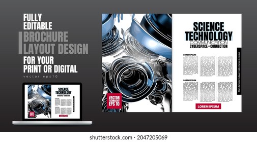 Brochure, ebook or presentation mockup ready for use, vector illustration easy to editable