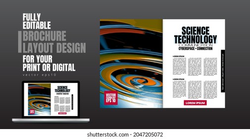 Brochure, ebook or presentation mockup ready for use, vector illustration easy to editable