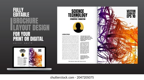 Brochure, ebook or presentation mockup ready for use, vector illustration easy to editable