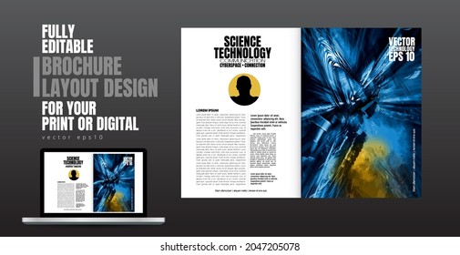 Brochure, ebook or presentation mockup ready for use, vector illustration easy to editable