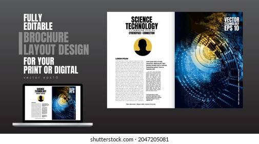 Brochure, ebook or presentation mockup ready for use, vector illustration easy to editable