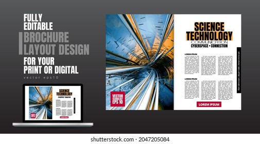 Brochure, ebook or presentation mockup ready for use, vector illustration easy to editable