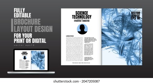 Brochure, ebook or presentation mockup ready for use, vector illustration easy to editable