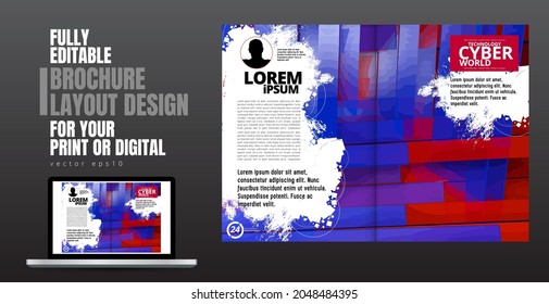 Brochure, ebook or presentation mockup ready for use, vector illustration easy to editable