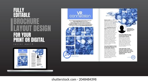 Brochure, ebook or presentation mockup ready for use, vector illustration easy to editable