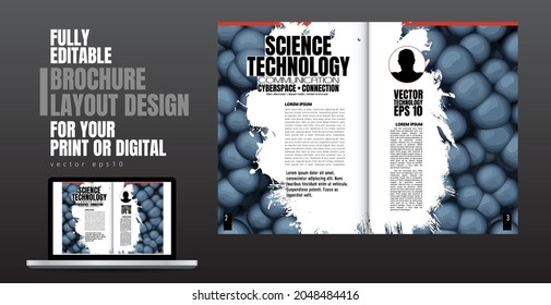 Brochure, ebook or presentation mockup ready for use, vector illustration easy to editable