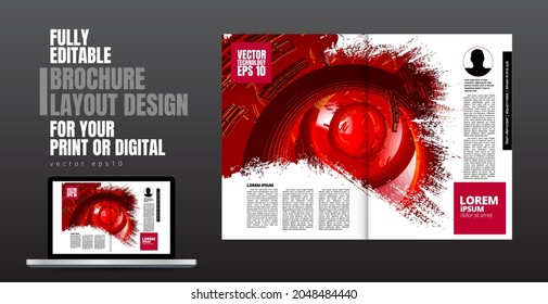 Folleto, libro o simulación de presentación listo para su uso, ilustración vectorial fácil de editar