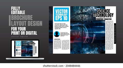 Brochure, ebook or presentation mockup ready for use, vector illustration easy to editable
