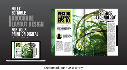 Brochure, ebook or presentation mockup ready for use, vector illustration easy to editable