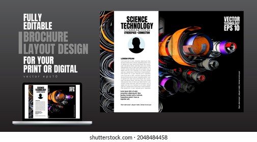Brochure, ebook or presentation mockup ready for use, vector illustration easy to editable
