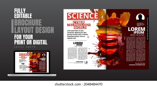 Brochure, ebook or presentation mockup ready for use, vector illustration easy to editable