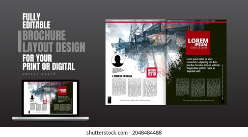 Brochure, ebook or presentation mockup ready for use, vector illustration easy to editable