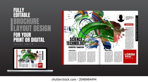 Brochure, ebook or presentation mockup ready for use, vector illustration easy to editable