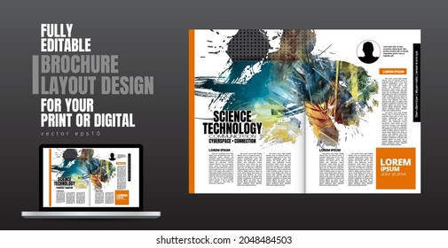 Brochure, ebook or presentation mockup ready for use, vector illustration easy to editable