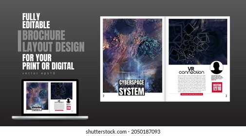 Brochure, ebook or presentation mockup ready for use, vector illustration easy to editable
