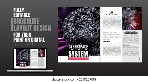 Brochure, ebook or presentation mockup ready for use, vector illustration easy to editable