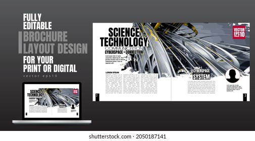 Brochure, ebook or presentation mockup ready for use, vector illustration easy to editable