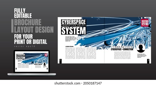 Brochure, ebook or presentation mockup ready for use, vector illustration easy to editable