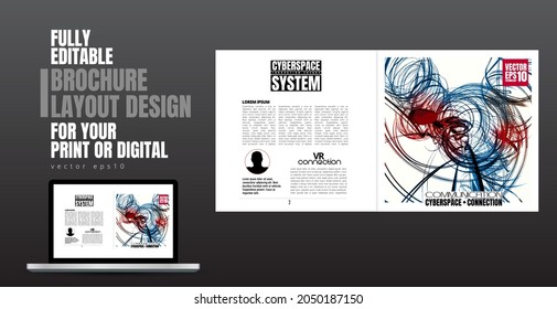 Brochure, ebook or presentation mockup ready for use, vector illustration easy to editable
