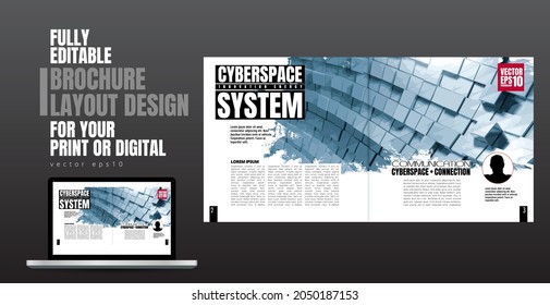 Brochure, ebook or presentation mockup ready for use, vector illustration easy to editable