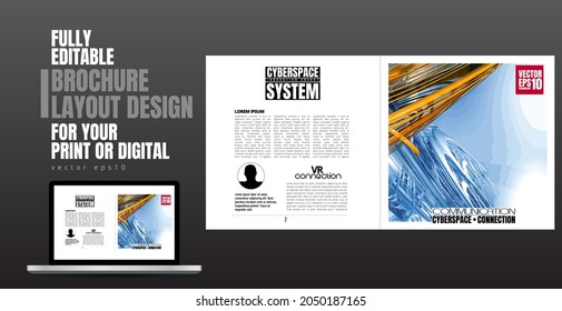 Brochure, ebook or presentation mockup ready for use, vector illustration easy to editable