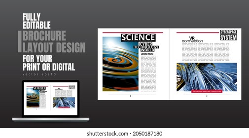 Brochure, ebook or presentation mockup ready for use, vector illustration easy to editable