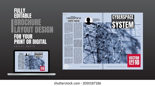 Brochure, ebook or presentation mockup ready for use, vector illustration easy to editable