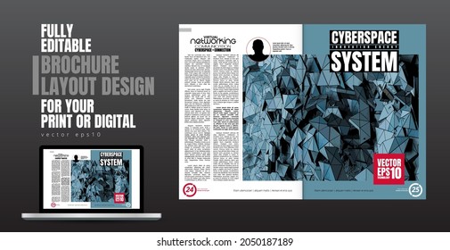 Brochure, ebook or presentation mockup ready for use, vector illustration easy to editable