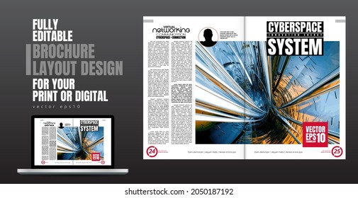 Brochure, ebook or presentation mockup ready for use, vector illustration easy to editable