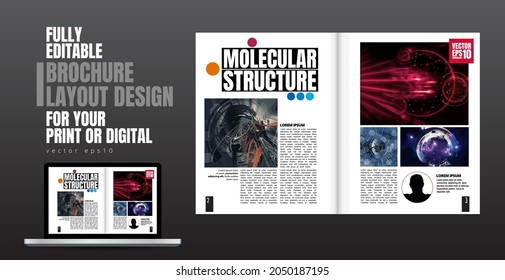 Brochure, ebook or presentation mockup ready for use, vector illustration easy to editable