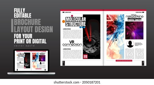 Brochure, ebook or presentation mockup ready for use, vector illustration easy to editable