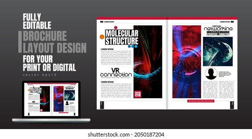Brochure, ebook or presentation mockup ready for use, vector illustration easy to editable