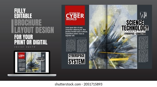 Brochure, ebook or presentation mockup ready for use, vector illustration easy to editable
