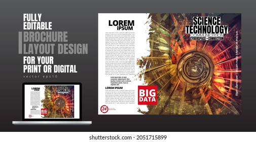 Brochure, ebook or presentation mockup ready for use, vector illustration easy to editable