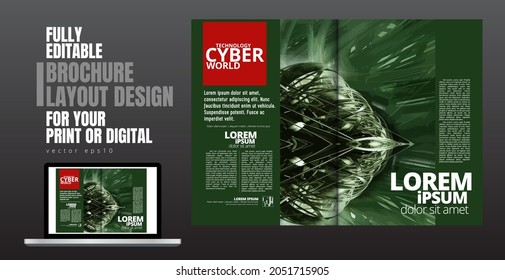 Brochure, ebook or presentation mockup ready for use, vector illustration easy to editable