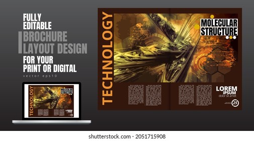 Brochure, ebook or presentation mockup ready for use, vector illustration easy to editable