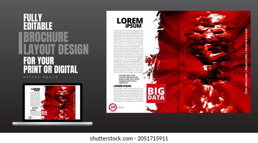 Brochure, ebook or presentation mockup ready for use, vector illustration easy to editable