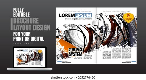 Brochure, ebook or presentation mockup ready for use, vector illustration easy to editable