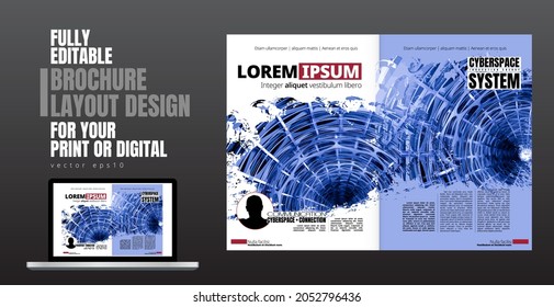 Brochure, ebook or presentation mockup ready for use, vector illustration easy to editable