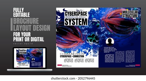 Brochure, ebook or presentation mockup ready for use, vector illustration easy to editable