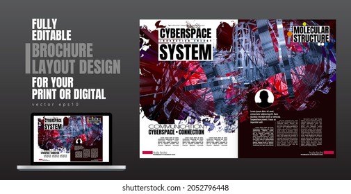 Brochure, ebook or presentation mockup ready for use, vector illustration easy to editable