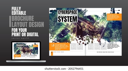 Brochure, ebook or presentation mockup ready for use, vector illustration easy to editable