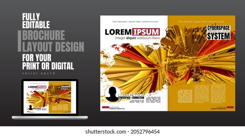 Brochure, ebook or presentation mockup ready for use, vector illustration easy to editable