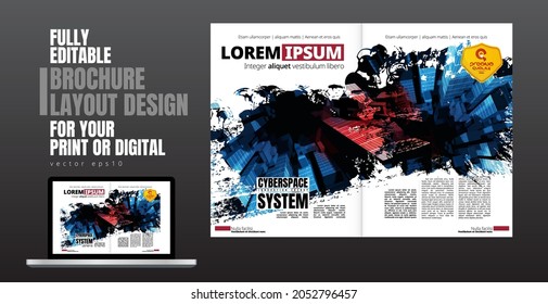 Brochure, ebook or presentation mockup ready for use, vector illustration easy to editable