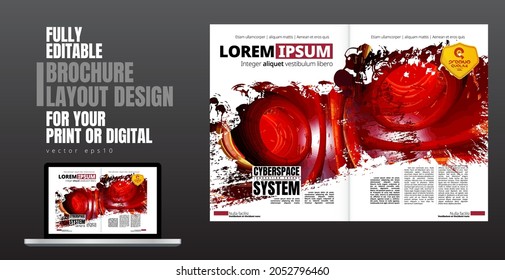 Brochure, ebook or presentation mockup ready for use, vector illustration easy to editable