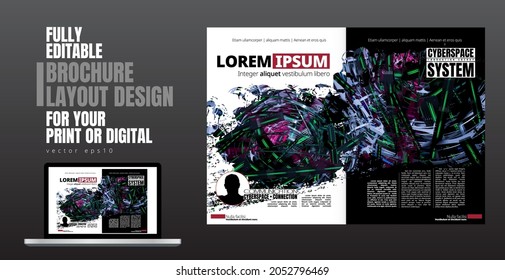Brochure, ebook or presentation mockup ready for use, vector illustration easy to editable