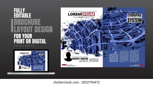 Brochure, ebook or presentation mockup ready for use, vector illustration easy to editable