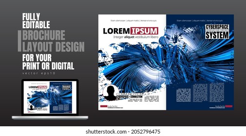 Brochure, ebook or presentation mockup ready for use, vector illustration easy to editable