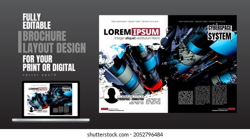 Brochure, ebook or presentation mockup ready for use, vector illustration easy to editable